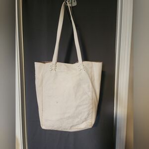 Tote Bag, White large Faux Leather Tote Bag